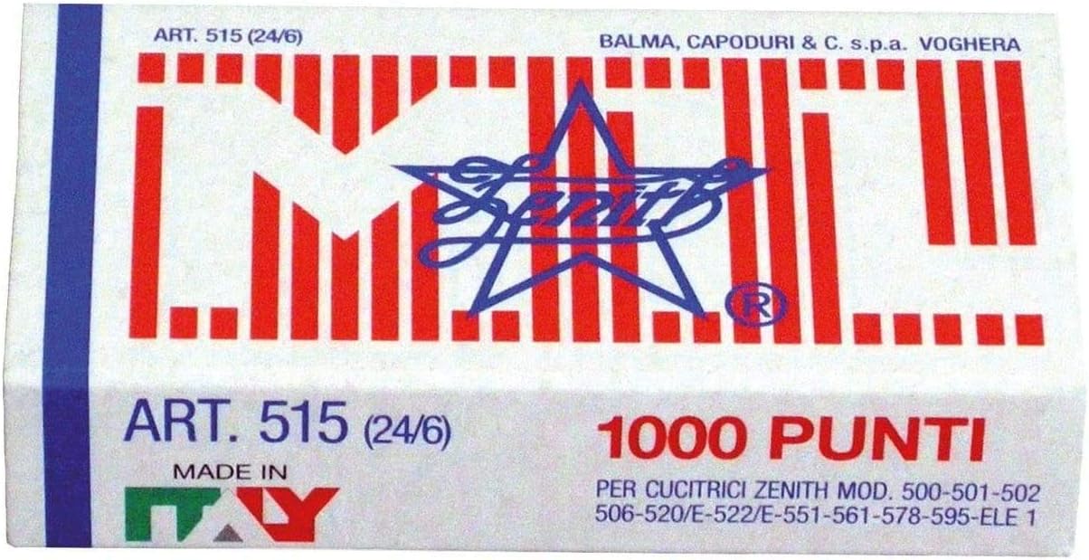 Zenith 515, 10 Pack - Staples (Pack of 10, 20 g, Silver grey, metallic