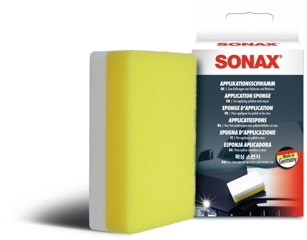 SONAX APPLICATION SPONGE (1 piece) - for the thorough and even application of polishes, waxes and plastic care products | Item No. 04173000