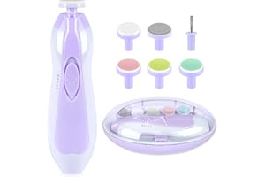 QUNLIONS LIFE Baby Nail Trimmer Electric, Baby Nail Clippers Safe Baby Nail File Kit Manicure Set, Trim Polish Grooming Kit for Newborn Infant Toddlers or Adults