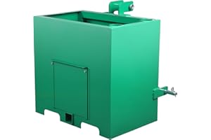 GAOMON 3 Point Ballast Box, 800lbs Capacity, Standard 2 inch Hitch Receiver,with 5cu.ft Volume, Heavy Duty Steel, Fits Category 1 Tractor Attachment, Green