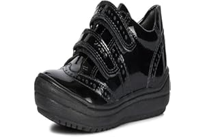 Geox Girl's Hadriel Patent Leather Uniform Shoe Shoe, Black, 26 M EU Toddler (9 US)