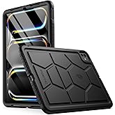 Poetic TurtleSkin Case for iPad Pro 11 Inch (M5) 2025/ (M4) 2024, Heavy Duty Shockproof Rugged Kids Friendly Drop Protection Silicone Cover Case, Black