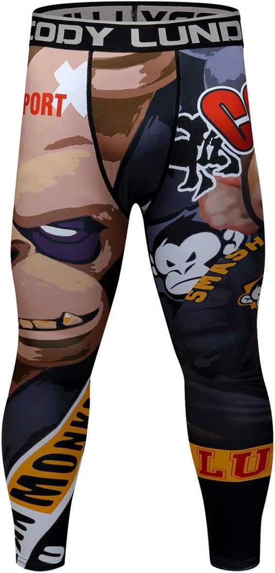 Cody Lundin Men's Compression Dry Cool Sports Tights Pants Running Leggings Workout Tights Long Trousers for Men