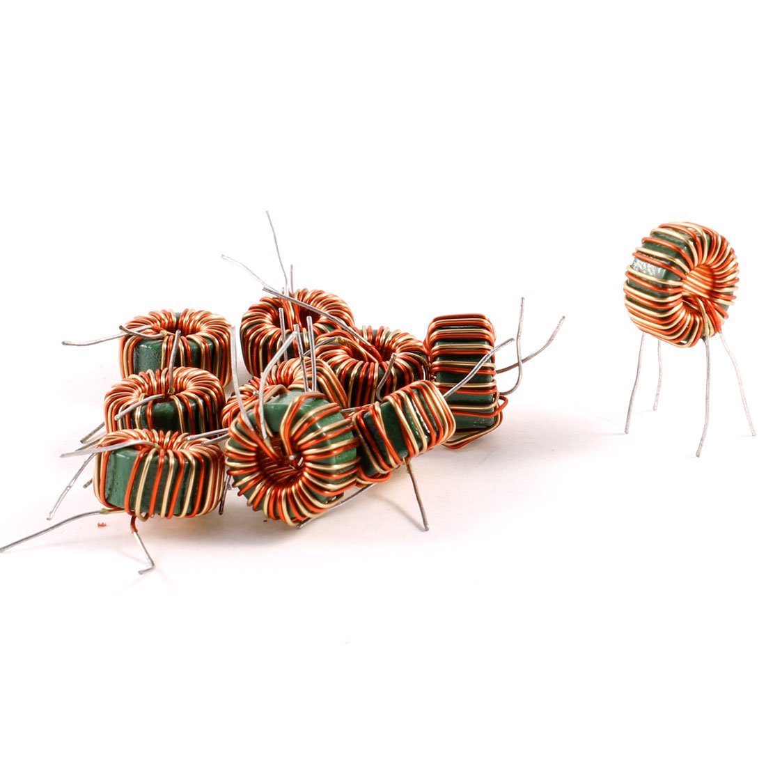 sourcing map 10 Pcs Toroid Core Common Mode Inductor Wire Wind 2MH 40mOhm 2A Coil