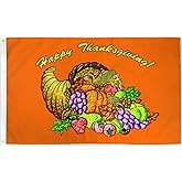 AZ FLAG - Happy Thanksgiving Flag - 3x5 Ft - 100D Polyester Thanksgiving Banner with Two Metal Grommets - Fade Resistant - Vivid Colors - 3' x 5' Feet - 150x90 Cm