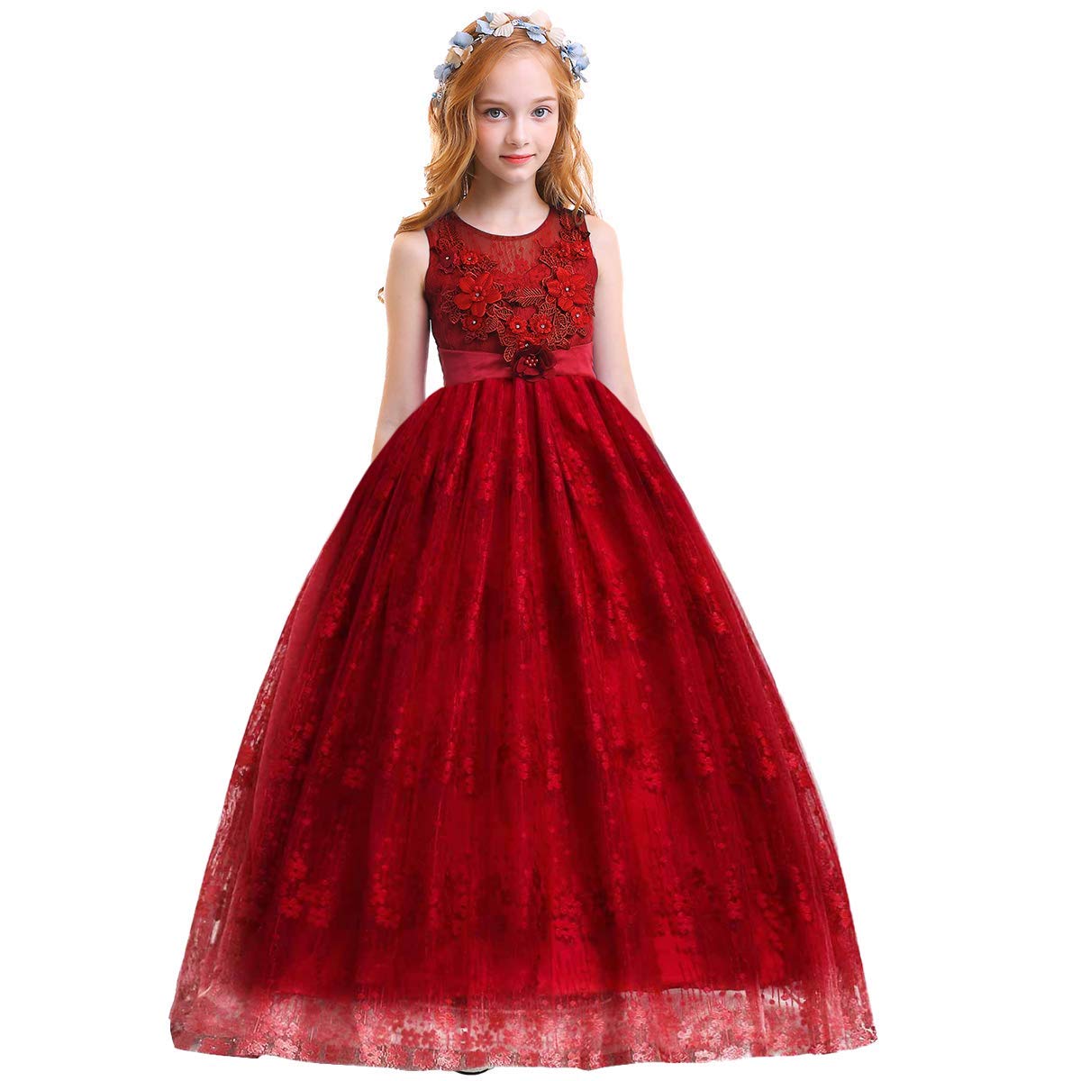 Photo 1 of ***DAMAGED - SEE PHOTOS/NOTES ***
Little Big Girls’Tulle Retro Vintage Dresses Flower Lace Pageant Party Wedding Floor Length Dance Evening Gown Red #2 15-16 Years