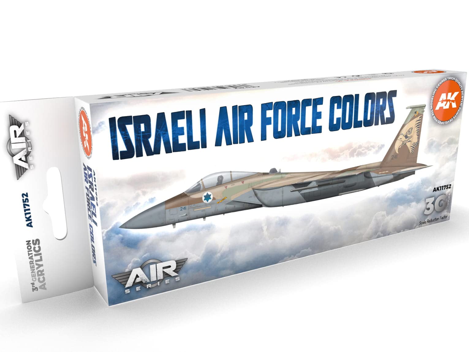 AK Acrylics 3Gen Aircraft Set AK11752 Israeli Air Force Colors Set 3G (8x17ml)