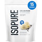 Isopure Zero Carb 100% Pure Whey Isolate Protein Powder, Lactose Free, Gluten Free, with Vitamins, Creamy Vanilla, 25g Protein Per Serving, 1 Lb, 15 Servings (Packaging May Vary)
