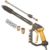 GDHXW High Power Washer Gun,Adjustable Pressure Washer Gun with Extension Wand,Quick Connection,with 5 Nozzle Tips, 2 Adapter