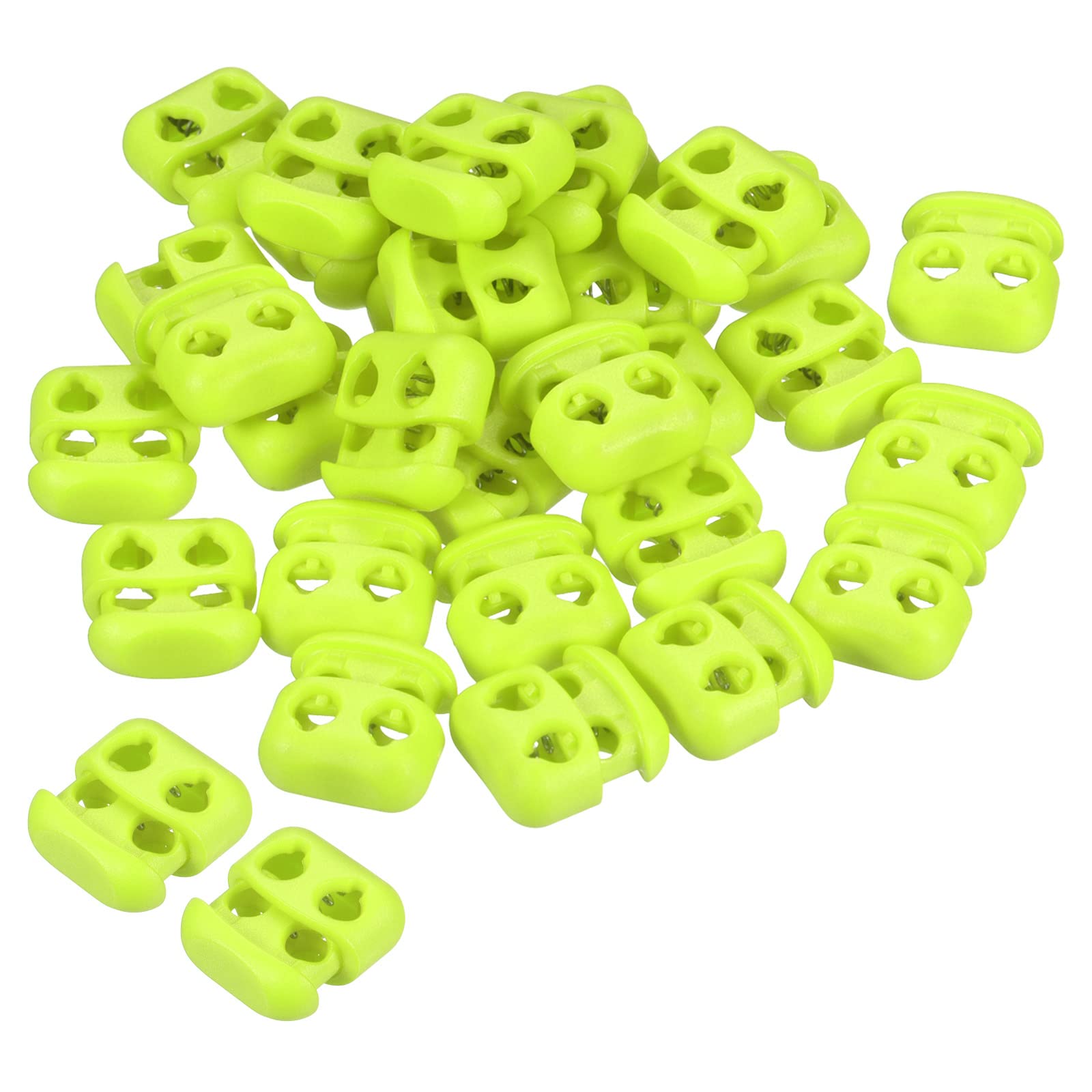 PATIKIL Cord Locks, 30 Pack Oval Spring Toggle Stopper for Drawstring Bag Shoelaces, Bright Green
