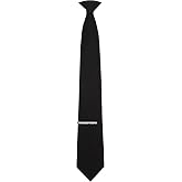 TIE G Clip on Tie for Uniform, Blade 3.25" (8.5 cm), Length 21.25" Reg and 24" E Long with Tie Clip set