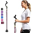 Honmido Walking Cane Foldable for Men & Women Seniors for Balance,Self Standing Folding Cane,Height Adjustable Anti-Slip Lightweight Alloy Walking Stick Collapsable for Travel Mobility Aid