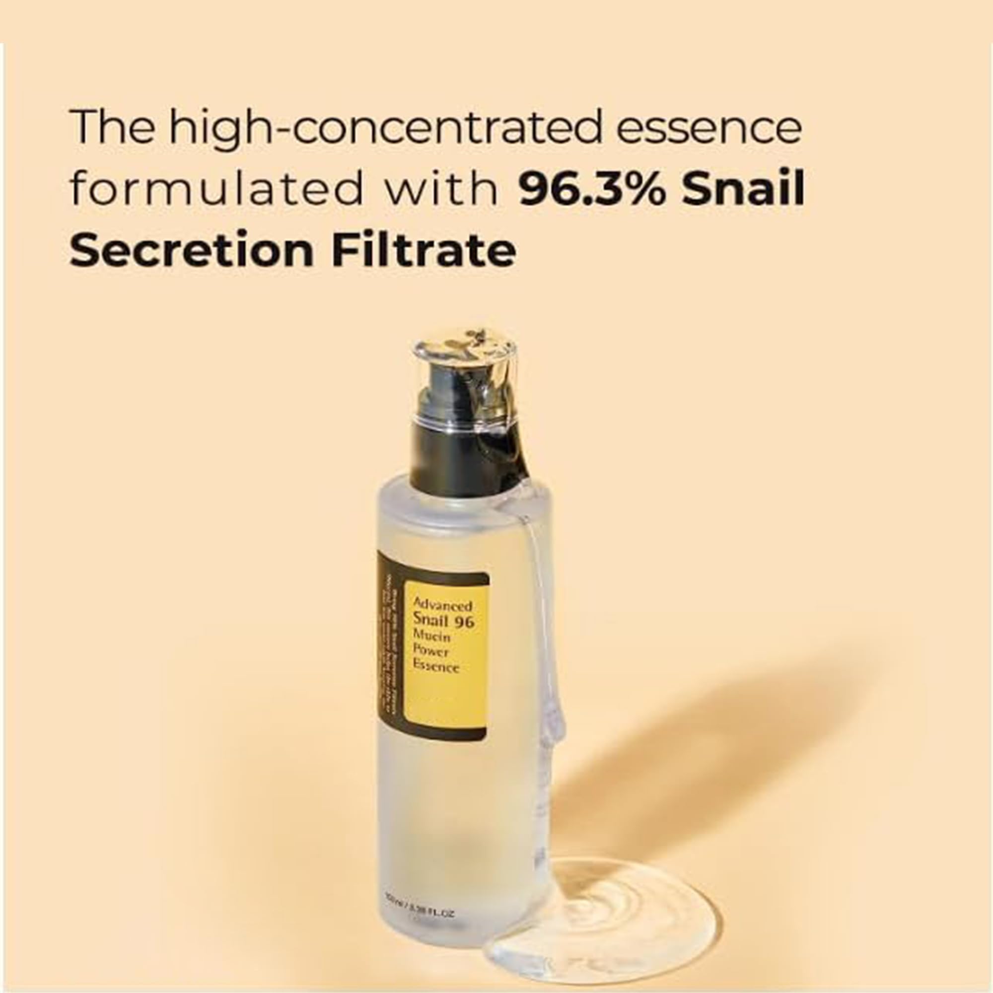 COSINGKIN Advanced Snail Mucin 96% Power Repairing Essence, Serum, Hydrating Serum For Face With Secretion Filtrate Dull And Damaged Skin, Anti-Aging & Discoloration Correcting 100 ML