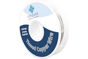 FERQUNE 18 Gauge Tinned Copper Wire for Stained Glass Project, Crafts, and Jewelry Making, 96Feet, 0.22LB