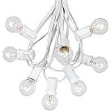G30 Patio String Lights with 125 Globe Bulbs - Garden Hanging String Lights - Vintage Backyard Patio Lights - Outdoor String Lights - Market Cafe Bistro String Lights - 100 Feet