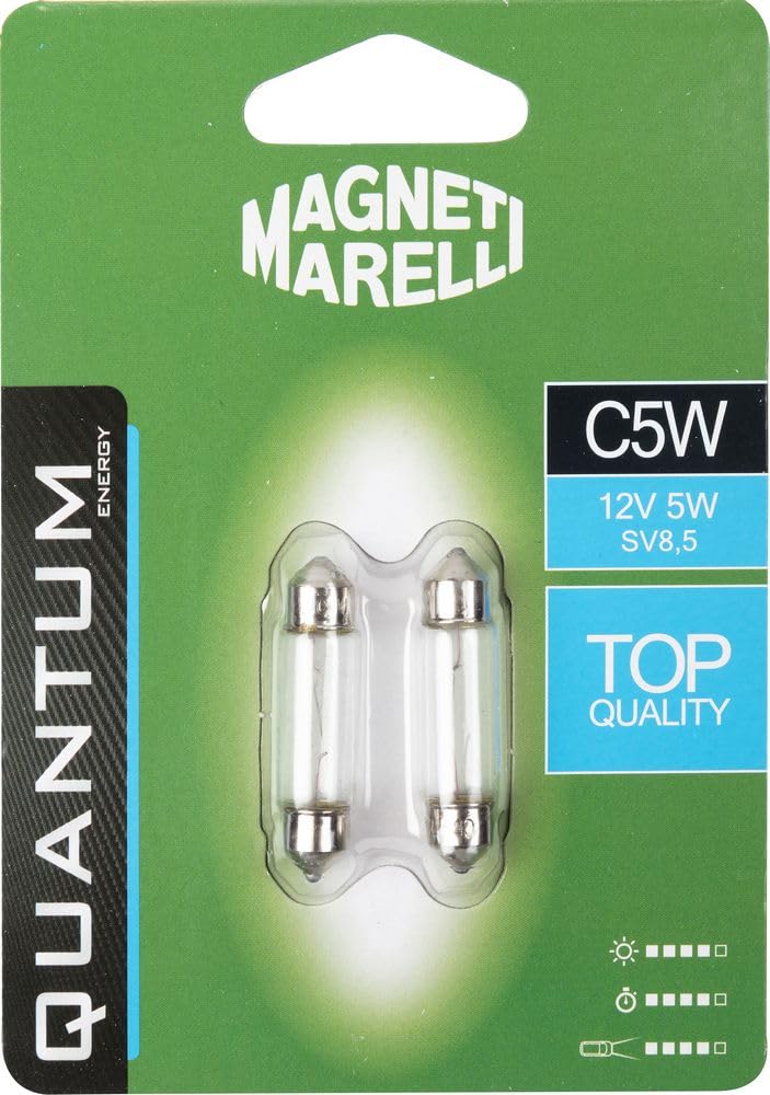 Magnets MARELLI 070.00000000009491 C5W Pair of Bulbs Auto Siluro 12 V 5 W Connection SV8.5