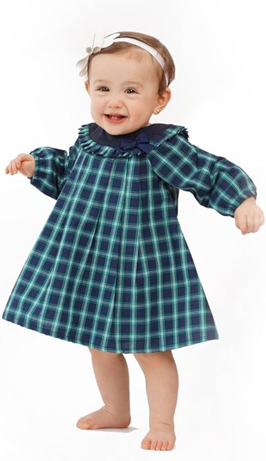 blue plaid baby dress