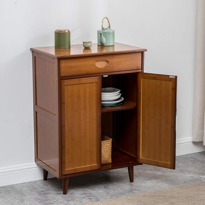 WANGYONG Bambú Aparador, Armario de la Cocina del Horno microondas ...