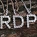 GUCY Hip Hop Jewelry Tennis Letters Pendant Chain Iced out CZ Lab Diamond Letter Chains Custom Necklace Name for Men Women(Gold D, 24)