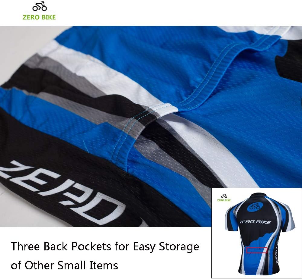 ZEROBIKE Men's Short Sleeve Breathable Cycling Jersey Padded Pant Outdoor Sports Wear Breathable Quick Dry: Clothing