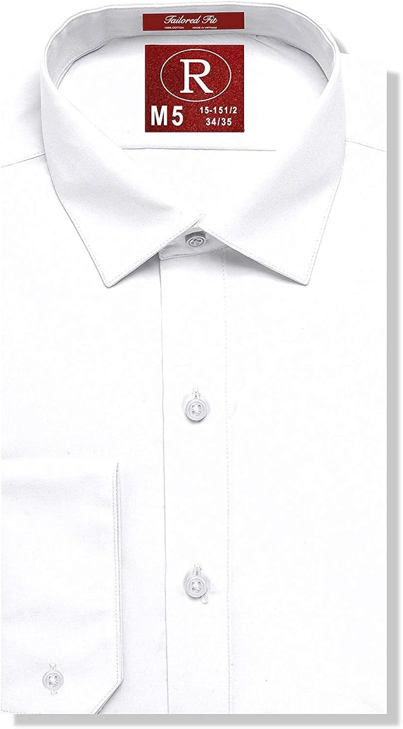 mens white dress shirt spread collar