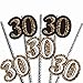 Adult 30th Birthday - Gold - Paper Straw Decor - Birthday Party Striped Decorative Straws - Set of 24