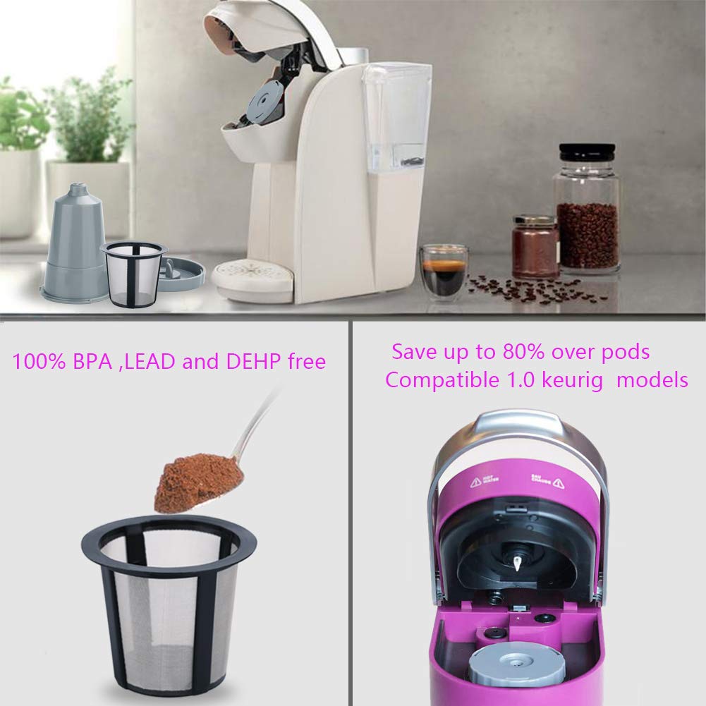 Reusable Filter,Coffee Filters Reusable K Cups Fit For B30 B40 B50 B60 B70 Series, Easy To Use Refillable Single Cup,Eco Friendly Stainless Steel Mesh Filter (Pack of 3)