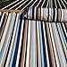 Prime Garden Quilted Fabric Double Hammock with Pillow, Heavy Duty Hardwood Spreader Bar, Hammocks for Outside, 450-pound Capacity, Hamacas para Adultos for Patio/Garden/Pool/Beach, Blue Brown Stripe