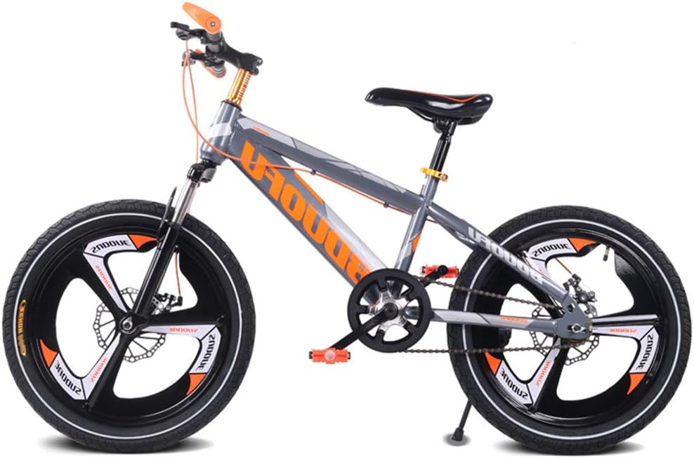 Single Speed Kids' Mountain Bike, 16''18''20'' Gears Road Bicycle Mountain student Dual Disc Brake Bicycle Reduce Vibration Children Bicycle,18inch