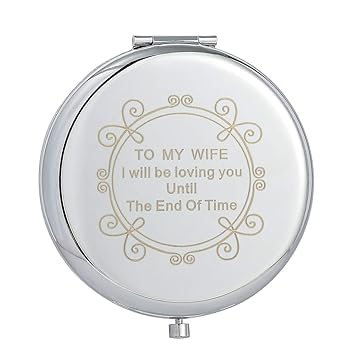 Buy Unique Travel Pocket Mirror Birthday Gifts For Women Wife Girlfriend Daughter Sister Engraved Gift Ideas For Mothers Day Anniversary Valentines To My Wife 2 6in Silver Online At Low Prices In India