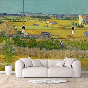 Wall Murals for Bedroom Starry Night by Van Gogh Famous Paintings Large Removable Wallpaper Peel and Stick Wall Stickers - 66x96 inches