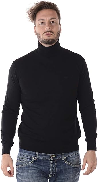 mens black roll neck jumper