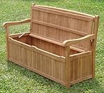 5 Feet Grade-A Teak Wood Outdoor Patio Bench with Storage Box -DVSBench
