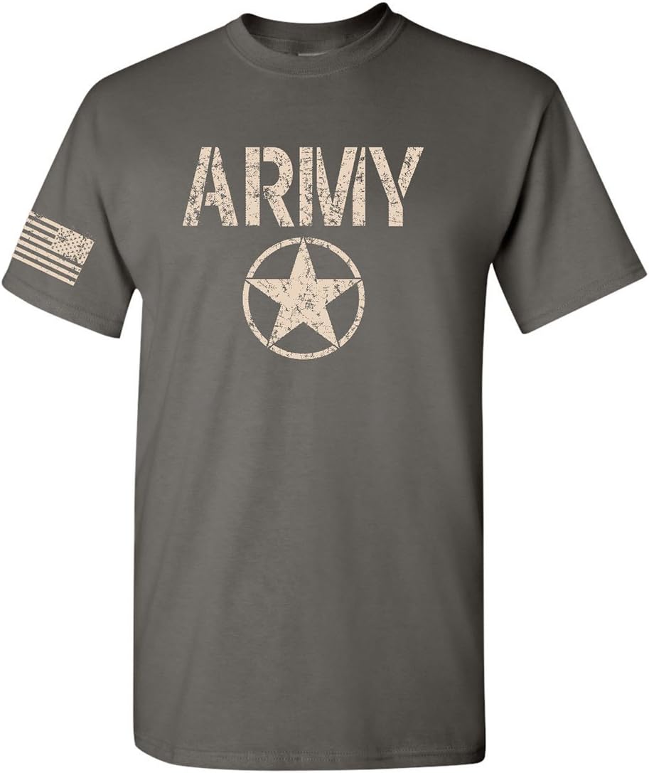 US Army Star with Flag on The Sleeve Men's T-Shirt