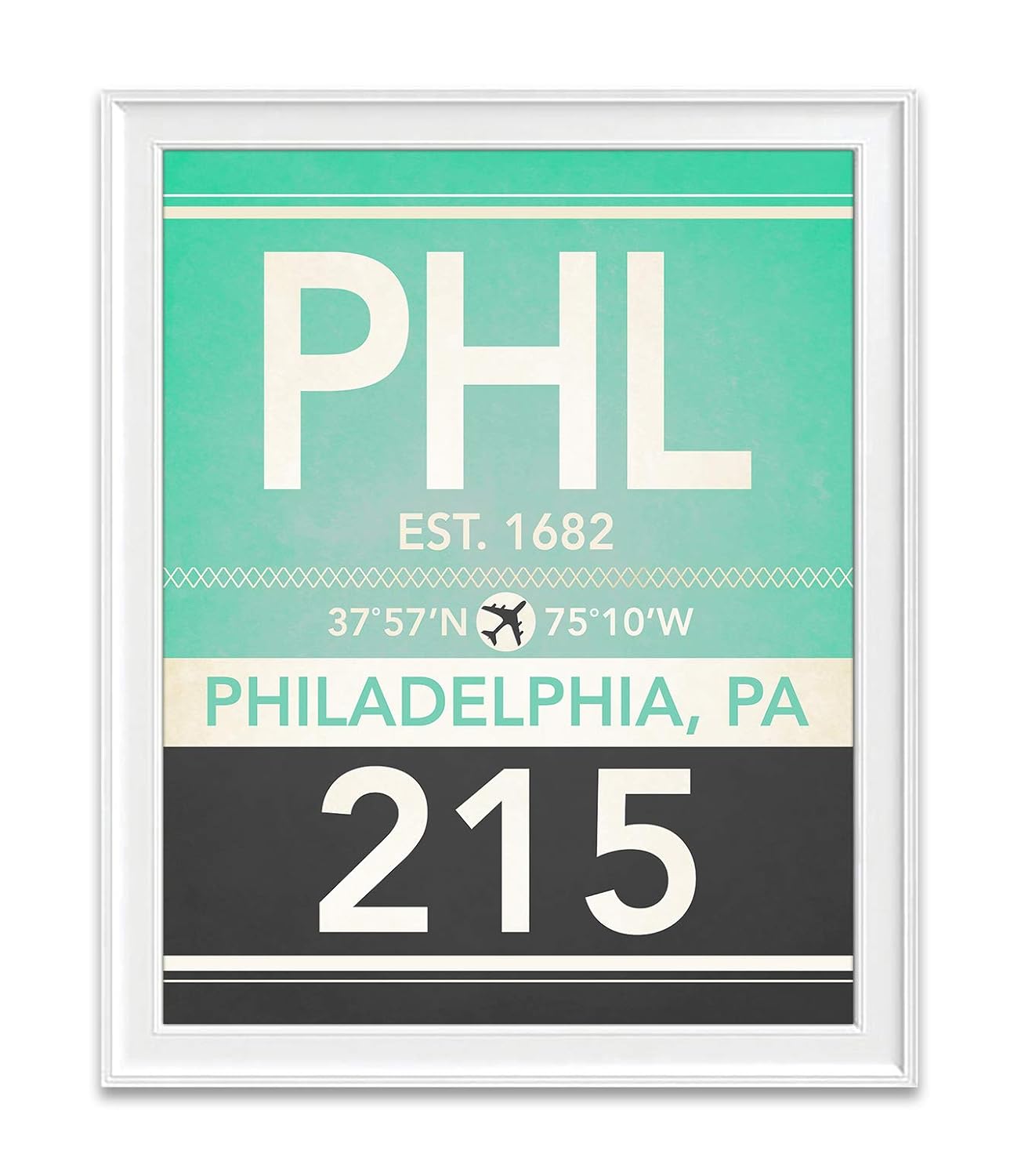Amazon Com Philadelphia Pennsylvania Phl 215 267 Vintage Airport Area Code Map Coordinates Subway Art Print Unframed Customized Colors Christmas Housewarming Gift Home Decor Poster All Sizes Handmade