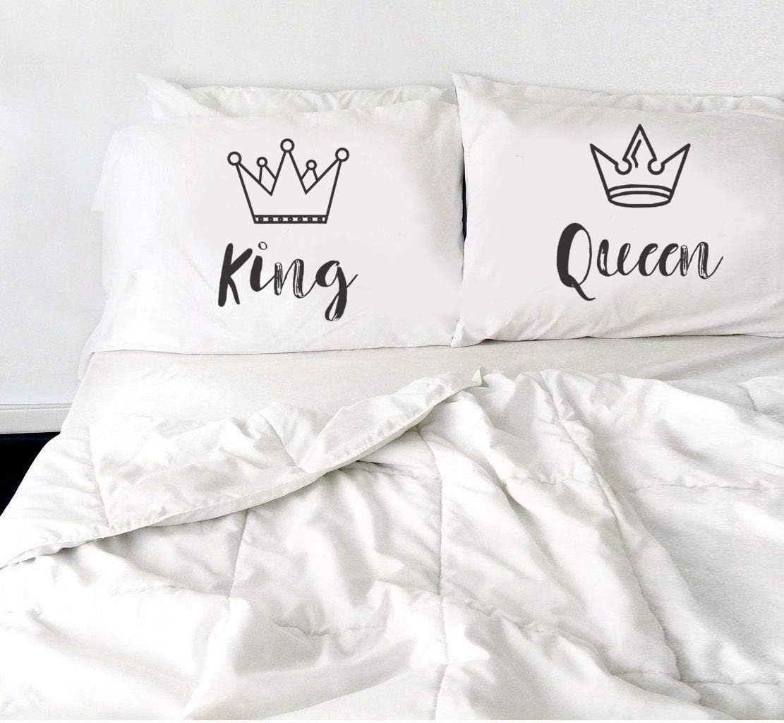 Amazon Com Boston Creative Company King Queen Pillow Case Crown