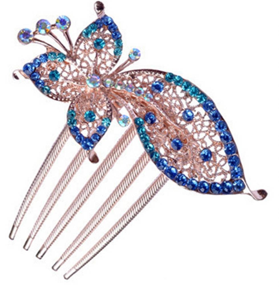 JSDY Womens Luxury Rhinestones Butterfly Decorative Hair