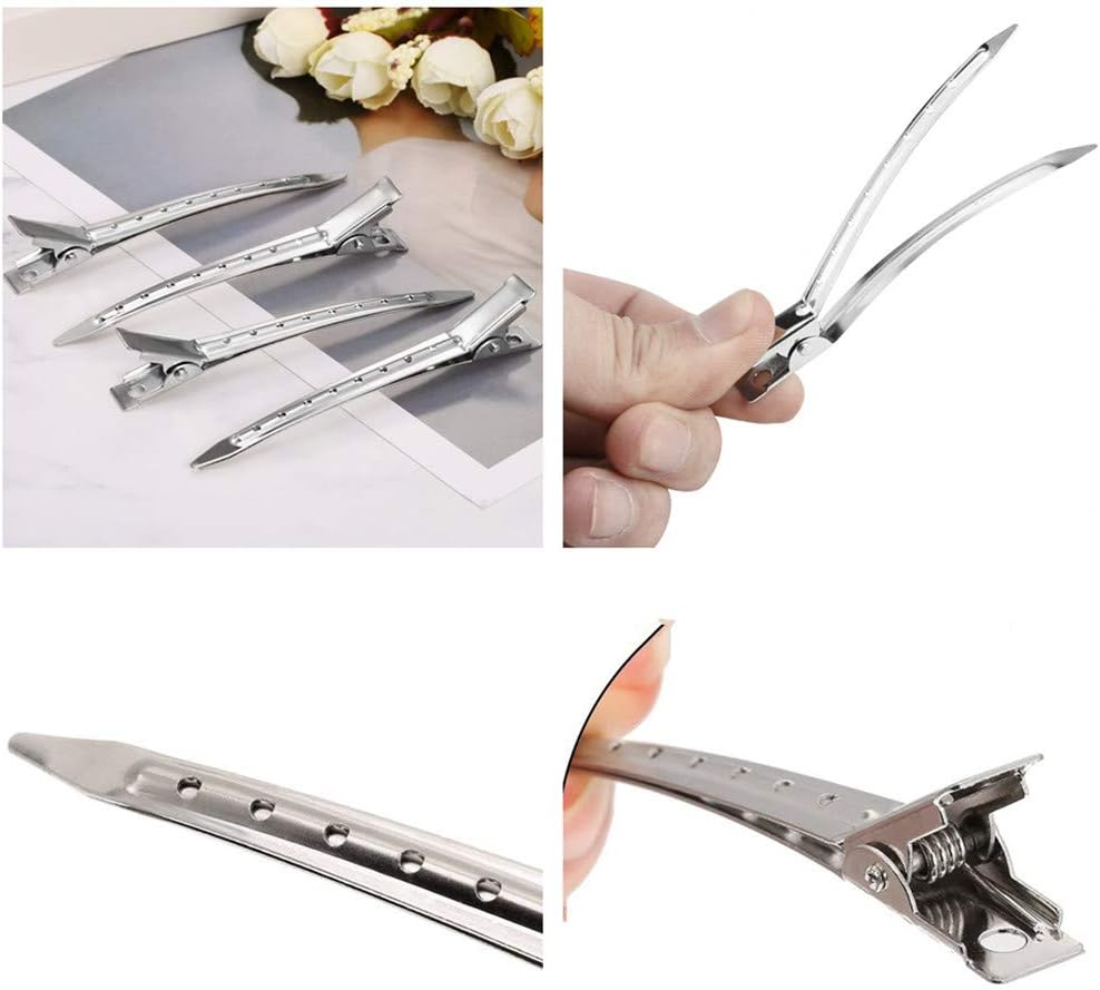 30PCS 3.5 Inch Duck Bill Hair Clips Metal Alligator Curl Clips Sectioning Clips with Holes - Image 3