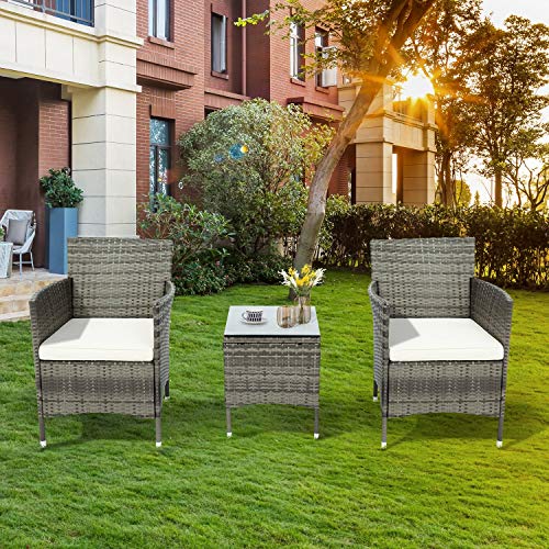 Moimhear Gartenlounge Set, Balkonmöbel Set Iowa Balcony, Polyrattan Balkonmöbel Set 4 Personen, 5tlg, inkl. Sitzkissen… – Bild 4