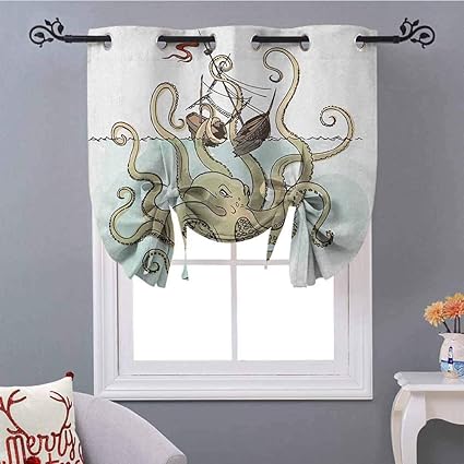 YUAZHOQI Kraken - Cenefa de globo, diseño de pulpo hundiendo los barcos