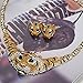 EVER FAITH® Gold-Tone Austrian Crystal Black Enamel Big Tiger Head Necklace Stud Earrings Set Brown