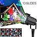 slashome Christmas LED Projector Light with 10 Pattern Waterproof Snowflake Dynamic Slides, Multi