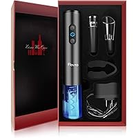 Flauno Electric Wine Opener Rechargeable - Automatic Bottle Corkscrew Kit with Accessories Foil Cutter | Vacuum Stopper…