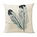 Happytimelol 18 x 18 Cotton Linen Throw Pillow Case Cover (3D Feather Style 2)