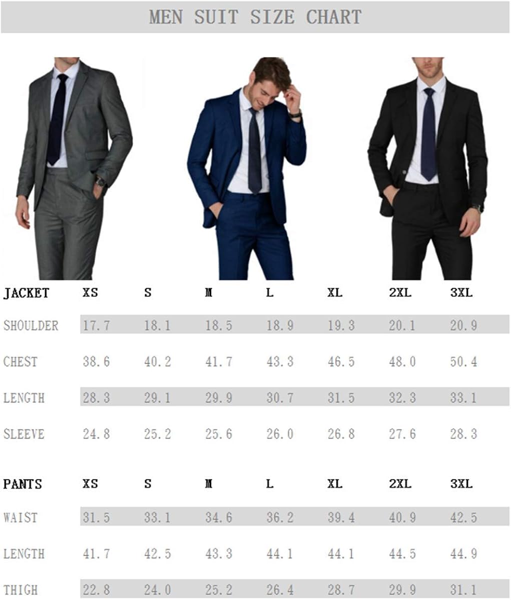 WEEN CHARM Men's Slim Fit 2-Piece Suit One Button Blazer Wedding Tuxedo Single Breasted Jacket Pants Set at  Men’s Clothing store