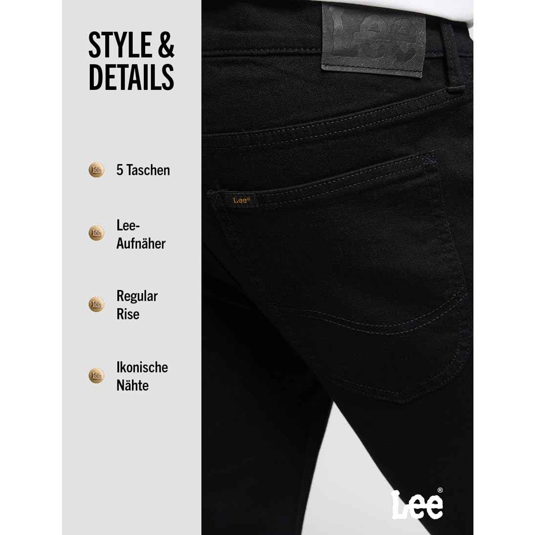Lee Herren Luke Jeans, Clean Black, 30W / 32L EU 6