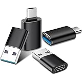 Temdan USB to USB C Adapter 4 Pack,【2*Type C Female to A Male Charger Converter】&【2*USB C Male to USB Female】 OTG Adapter for
