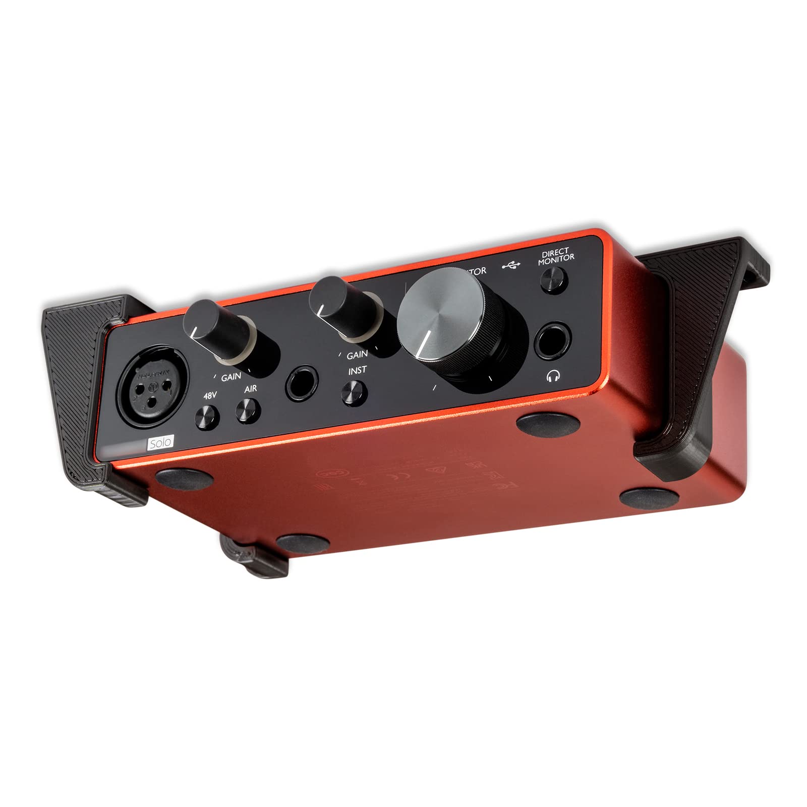 P3D-Lab TuneGrip Desk Mount for Focusrite Scarlett Solo 3rd Gen Bracket Black: A Perfectly Sized, Strong, & Secure Home for Your Audio Interface - 3 Years Warranty - Made in UK