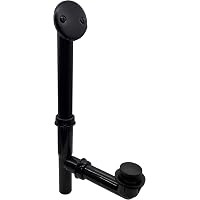Westbrass Bath Waste & Overflow Assembly — 1-1/2" PVC With Pull Drain Stopper, Matte Black - View #8