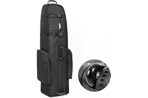 DAREKUKU Golf Travel Bag with Wheels, Portable Golf Club Travel Cover for Airlines, 4 Large Pockets,1200D Heavy Duty Wear-Resistant, Soft Sided Foldable Golf Travel Case for Easy Storage